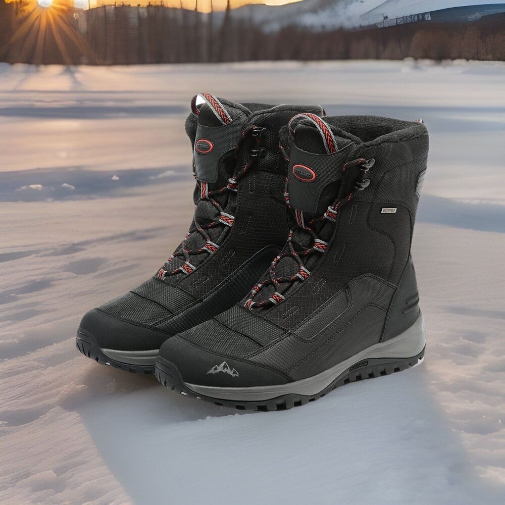 Rockmark Men’s Winter Boot,Warm Mid Calf,Waterproof,Non-Slip